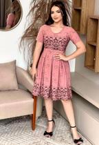 Vestido Rodado Godê Plus Size Princesa Evangélico Social Festas Midi Médio Barato