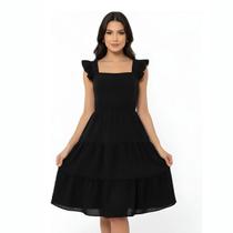 Vestido Rodado Saia 3 Marias Alça Babado Moda Feminina