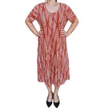 Vestido Rodher Estampado Terracota Plus Size
