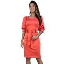 Vestido romantico com elastano bolsos laterais fascinius Vestido romantico com elastano bolsos laterais fascinius