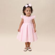 Vestido Rosa Com Bordado E Pérolas Luxo Festa Cattai