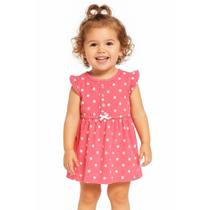 Vestido Rosa de bolinha tamanho 12 meses infantil