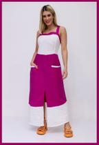 Vestido rosa e branco G