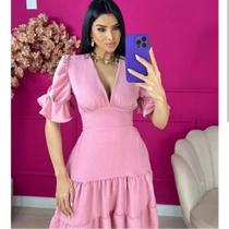 Vestido rosa feiminino tamanho único