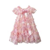 Vestido Rosa Floral De Renda Sem Mangas Para Meninas De 3 a 7 Anos, Estilo Princesa Casual De Verão Vestido Rosa Floral De Renda Sem Mangas Para Meninas De 3 a 7 Anos, Estilo Princesa Casual De Verão