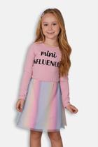 Vestido Rosa Influencer com Tule - Destak Vestido Rosa Influencer com Tule - Destak