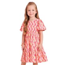 Vestido Rosa Rotativo de Flores J5348 Vestido Rosa Rotativo de Flores J5348