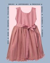 Vestido Rosa Seco Festa aniversario Casamento Daminha de Honra REF2244