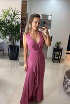 Vestido Rose Com Cinto Vestido Rose Com Cinto