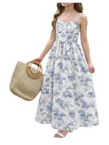 Vestido RoseSeek Girl's Flowy Floral Midi Smocked Cami 10Y