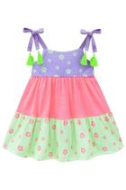 Vestido Roupa Infantil Em Malha Wave Fresquinho Colorido Ideal Verão Delicado Confotável Kukiê