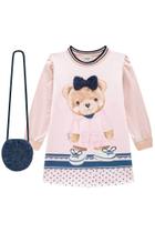 Vestido Roupa Infantil Menina Moletinho Manga Longa Bolsa em Pelo Brilho Moda Inverno Kukiê Vestido Roupa Infantil Menina Moletinho Manga Longa Bolsa em Pelo Brilho Moda Inverno Kukiê