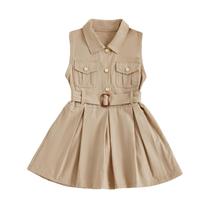 Vestido Rourufy Toddler Baby Girl A Line plissado com cinto 18-24M Vestido Rourufy Toddler Baby Girl A Line plissado com cinto 18-24M