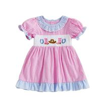 Vestido RSRZRCJ Toddler Baby Girl, manga folhada, tema ocidental Vestido RSRZRCJ Toddler Baby Girl, manga folhada, tema ocidental