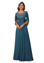 Vestido RUMUGUYA Long Teal Mother of the Bride Chiffon US8