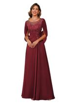 Vestido RUMUGUYA Long Wine Red Mother of the Bride A Line US12 Vestido RUMUGUYA Long Wine Red Mother of the Bride A Line US12
