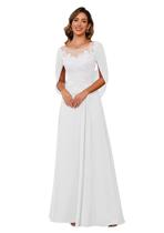 Vestido RUMUGUYA Longo Branco Mãe da Noiva A Line US12 Vestido RUMUGUYA Longo Branco Mãe da Noiva A Line US12