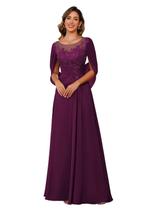 Vestido RUMUGUYA Plum Mother of The Bride A Line Chiffon US10
