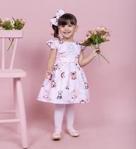 Vestido Safari Fauna Manguinha + faixinha de cabelo