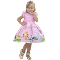 Vestido Safari Rosa Luxo - Bebês e Meninas de 6 meses a 10 anos Vestido Safari Rosa Luxo - Bebês e Meninas de 6 meses a 10 anos