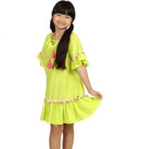 Vestido saída bata siri kids infantil maria verde lima 39205 Vestido saída bata siri kids infantil maria verde lima 39205