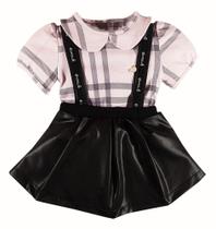 Vestido salopete com Body xadrez Vestido salopete com Body xadrez