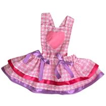 Vestido Salopete de festa Junina de bebe para ensaio mesversário