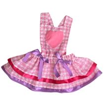 Vestido Salopete de festa Junina de bebe para ensaio mesversário - maramelo baby