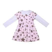Vestido Salopete Infantil Menina Estrela Mily Animal Print Conjunto Meia Estação Inverno Verão