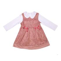 Vestido Salopete Infantil Menina Jacquard Conjunto Meia Estação Inverno Verão