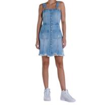 Vestido Salopete Jeans Modelagem Reta Enfim