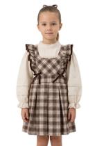 Vestido Salopete Xadrez com camisa manga Longa Papilloo Vestido Salopete Xadrez com camisa manga Longa Papilloo