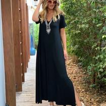 Vestido saruel gola v Vestido saruel gola v