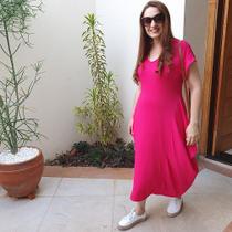Vestido Saruel Pink de Viscolycra - Moda Modesta e Executiva