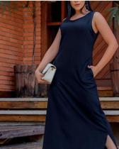 Vestido Saruel Regata Longo Bolsos Feminino Mullet Plus Size Vestido Saruel Regata Longo Bolsos Feminino Mullet Plus Size