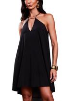 Vestido Sawary Degote Gota - 279986 PRETO Vestido Sawary Degote Gota - 279986 PRETO