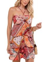 Vestido Sawary Estampado - 278945 Laranja Vestido Sawary Estampado - 278945 Laranja