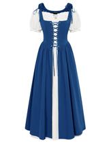 Vestido Scarlet Darkness Medieval Renaissance Blue 2GG feminino Vestido Scarlet Darkness Medieval Renaissance Blue 2GG feminino