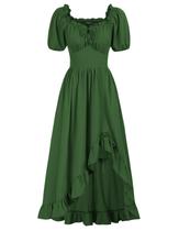 Vestido Scarlet Darkness Renaissance Peasant Green Corset 2GG Vestido Scarlet Darkness Renaissance Peasant Green Corset 2GG