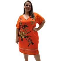 Vestido Secret Glam Curto Manga Curta Plus Size Feminino