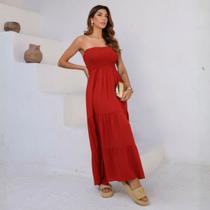 Vestido sem alça Com Babados Feminina Revanche Éfula