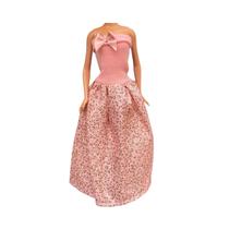 Vestido sem alça Longo Rosa Claro Veste Boneca Vestido sem alça Longo Rosa Claro Veste Boneca