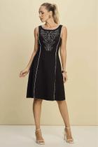 Vestido Sem Mangas em Ponto Roma com Decote U - Miravest