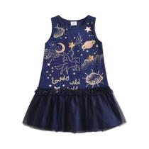Vestido Sem Mangas Para Meninas Com Estampa De Unicórnio E Letras, Vestido Casual De Algodão Com
