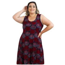 Vestido Senhora Liganete Soltinho Regata Verão Leve Plus - RP MODAS