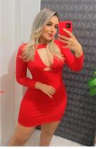 Vestido sensual manga longa Vestido sensual manga longa