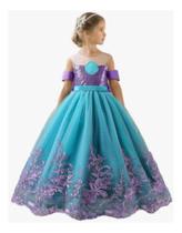 Vestido Sereia Ariel Infantil Luxo Baile Festa Aniversário F Vestido Sereia Ariel Infantil Luxo Baile Festa Aniversário F