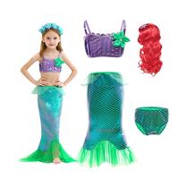 Vestido Sereia Ariel para Meninas - Fantasia de Princesa para Festa e Halloween