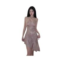 Vestido Sereia Dourado Para Mulheres, Verão, Alças Finas, Sem Alças, Vestido Bandage, Cor Sólida Vestido Sereia Dourado Para Mulheres, Verão, Alças Finas, Sem Alças, Vestido Bandage, Cor Sólida