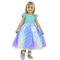 Vestido Sereia Verde - Bebês e Meninas de 6 meses a 10 anos Vestido Sereia Verde - Bebês e Meninas de 6 meses a 10 anos